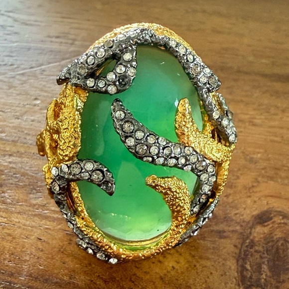 Alexis Bittar Gold and Green Crystal Ring - Picture 2 of 7